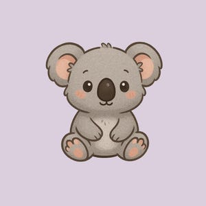 Cute Koala Sticker – Kawaii Gray Koala Bear Vinyl Sticker, Adorable Animal Design for Laptop, Water Bottle, Journal, or Gift