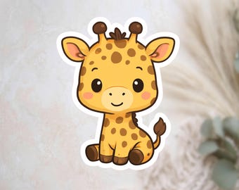 Cute Giraffe Vinyl Sticker – Waterproof Kawaii Animal Decal