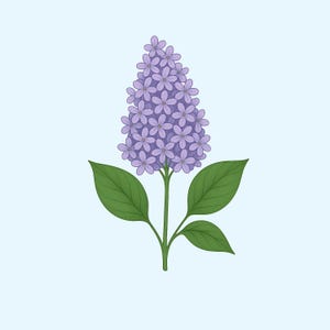 Lilac Flower Sticker – Purple Spring Floral Vinyl Decal for Laptop, Journal, Scrapbook, Water Bottle | Romantic Garden Aesthetic