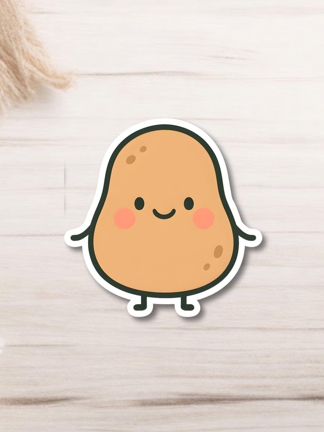 Kawaii Potato Sticker | Cute Food Vinyl Decal | Happy Potato Sticker ...