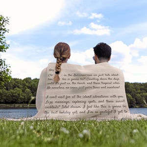 Love Letter Woven Blanket, Personalized Gift for Mom, Custom Throw for Mom, Dad, Girlfriend, Boyfriend, Spouse, Grandparent, Anniversary