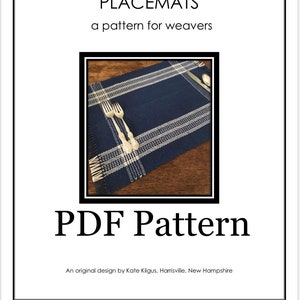 Log Cabin Placemats Weaving PATTERN. PDF instant download pattern by Kate Kilgus Handwovens.