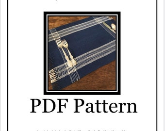 Log Cabin Placemats Weaving PATTERN. PDF instant download pattern by Kate Kilgus Handwovens.