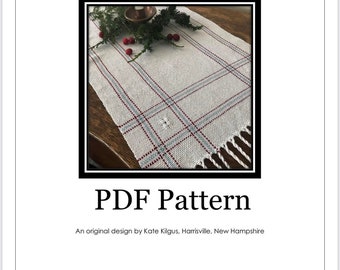 Lacy Windows Table Runner Weaving PATTERN. PDF instant download pattern by Kate Kilgus Handwovens.