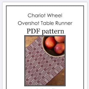 Chariot Wheel Overshot Table Runner Weaving PATTERN. PDF instant download pattern by Kate Kilgus Handwovens.