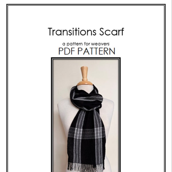 Transitions bamboo scarf weaving PATTERN. PDF instant download by Kate Kilgus Handwovens.