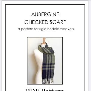 Aubergine Checked Scarf a pattern for rigid heddle weavers PATTERN. PDF instant download by Kate Kilgus Handwovens.