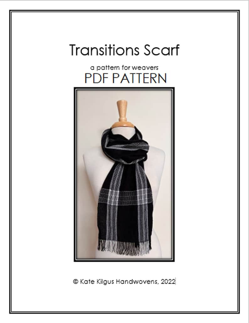 Transitions bamboo scarf weaving PATTERN. PDF instant download by Kate Kilgus Handwovens. image 1