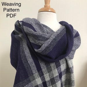 Not Quite Plaid Wool Shawl Weaving PATTERN. PDF instant download pattern by Kate Kilgus Handwovens. image 2