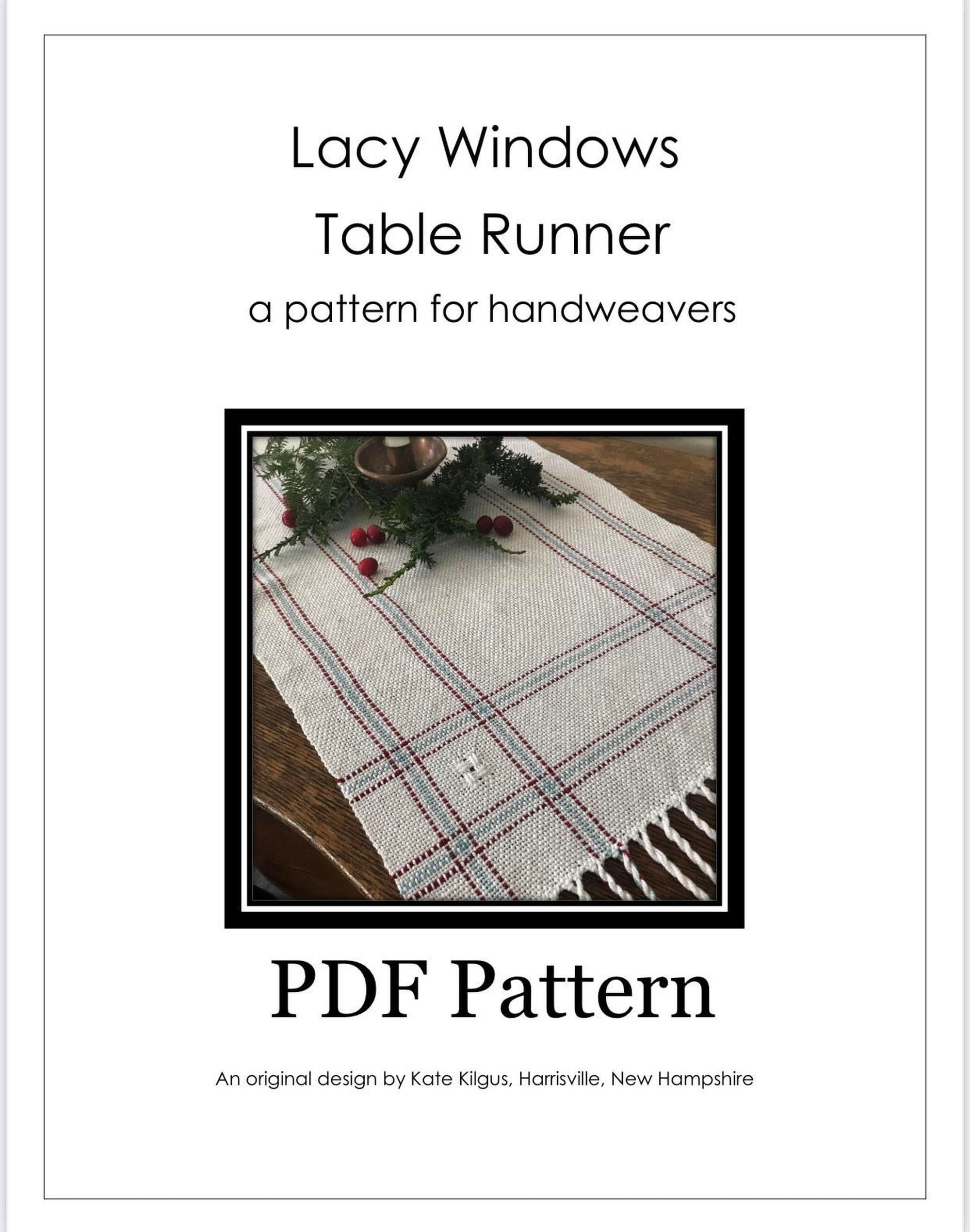 Lacy Windows Table Runner Weaving PATTERN. PDF Instant Download Pattern ...