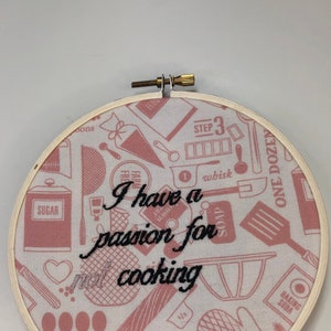 Cooking Kitchen 1950&#39;s Housewife Aesthetic Ironic Sarcastic Embroidery Hoop