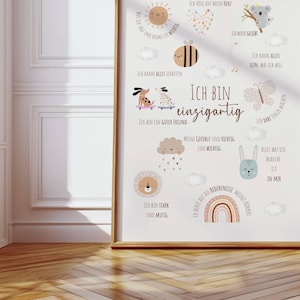 Póster de afirmaciones A2 I A4 I A3 I PDF, Afirmaciones para niños para imprimir, Creencias positivas, Póster para habitaciones infantiles, Póster de ánimo