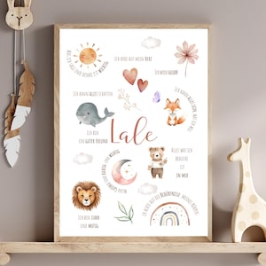 Personalisiertes Affirmationsposter, Affirmationen Für Kinder, Poster Kinderzimmer, Boho Poster, Poster Für Mädchen, Geschenk Zur Geburt