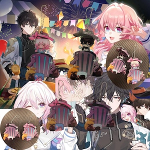 HSR Sliding Keychain honkai star rail keychain trashcan keychain honkai star rail keychain hsr dan heng keychain march 7th hsr keychain