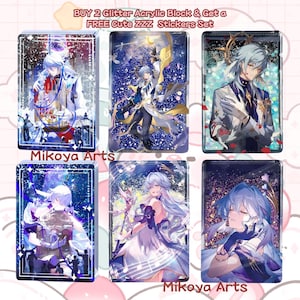 HSR Sunday Liquid Glitter Acrylic Block 9*6cm | 3.54*2.4&quot; Honkai Star Rail Sunday hsr Sunday honkai star rail robin hsr star rail print art