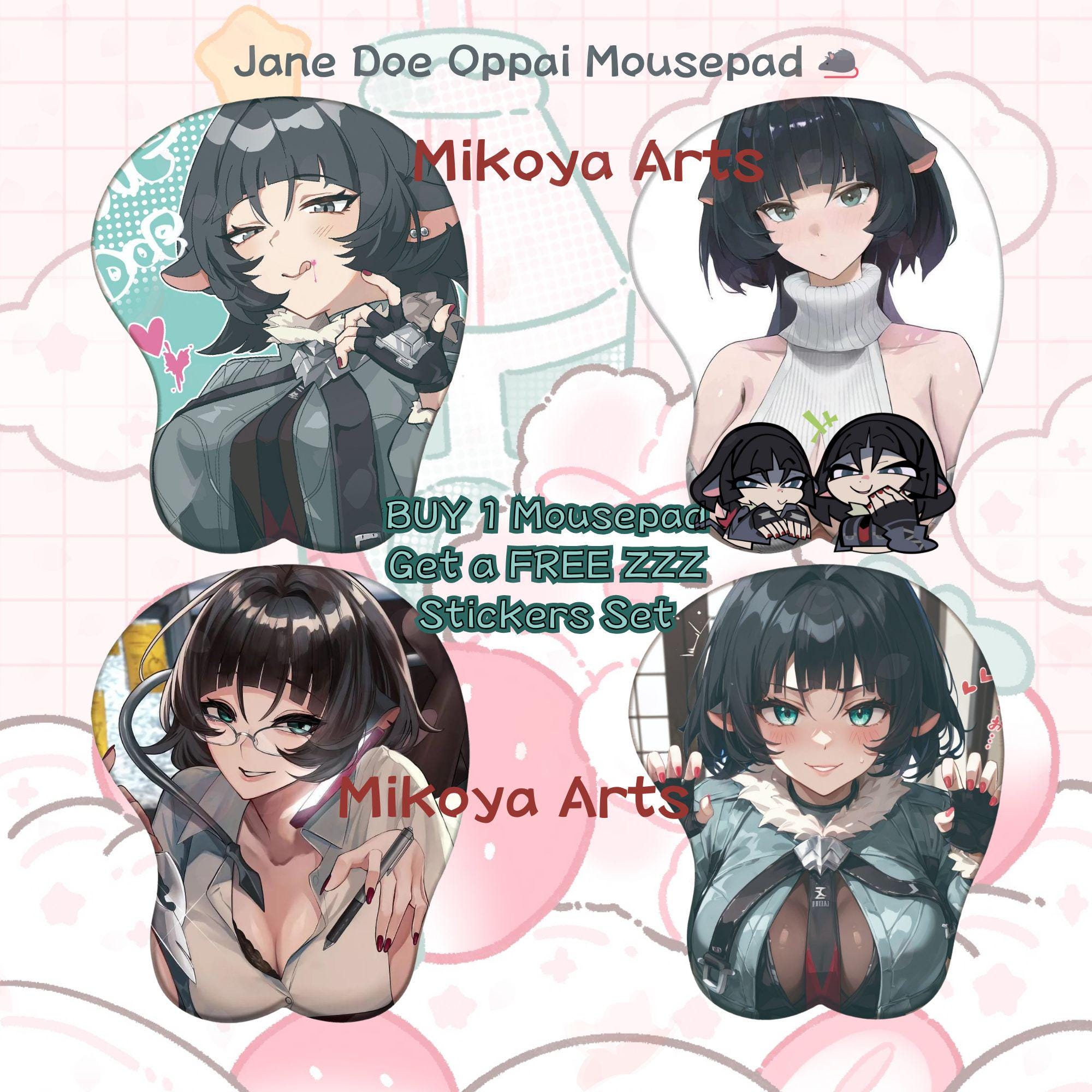 ZZZ Jane 3D Mousepad, zenless zone zero 3d mousepad, zzz jane.doe oppai mousepad jane zzz zenless zone zero jane.doe zenless zone zero jane