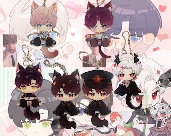 Love and Deepspace Waggy Keychain Tail Ears Sylus keychain Xavier keychain Love and deepspace Caleb keychain Rafayel Keychain Zayne Keychain