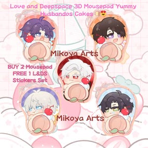 Love and Deepspace 3D Mousepad Deepspace Sylus, Xavier Deepspace, Zayne Deepspace, Rafayel Deepspace, Caleb Love and Deepspace Mousepad