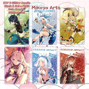 Genshin Natlan Liquid Glitter Acrylic Block 9*6cm | 3.54*2.4&quot; Genshin Mualani Genshin Kachina Genshin Kinich Genshin Mavuika Genshin Citlali