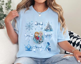 Disney Frozen Coquette Shirt, Princess Elsa Bow Shirts, Elsa Coquette Shirt, Disney Girls Trip Tee, Elsa Anna Olaf Frozen Shirt 243951
