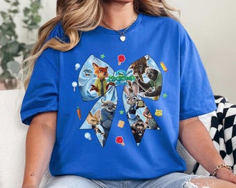 Zootopia 2 Coquette Bow Shirt, Zootopia 2 Disney Girls Trip Shirt, Coquette Disney Zootopia Characters Shirt, Disney Zootopia 2 Tee 244534