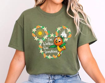 I'm Walking On Sunshine Orange Bird Disney Shirt, Flower Garden Festival 2025 Shirt, Disneyland Trip Tee, Disney Summer Trip 243056
