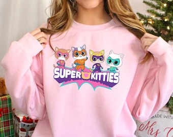Disney Super Kitties Sweatshirt, Buddy Bitsy Ginny Sparks Kitties Cat Hoodie, Disneyland Girls Trip Hoodie, Disney Kids Crewneck 243565