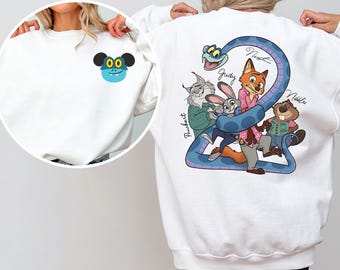 Custom Zootopia Sweatshirt, Personalized Disney Family Sweatshirt, Mickey Ears Hoodie, Disney Zootopia Characters Crewneck 244547