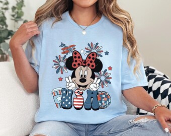 Vintage Minnie America Shirt, Disney 4th Of July Shirt, Independence Day Tee, Disneyland Patriotic Shirt, Minnie USA Tee 242959