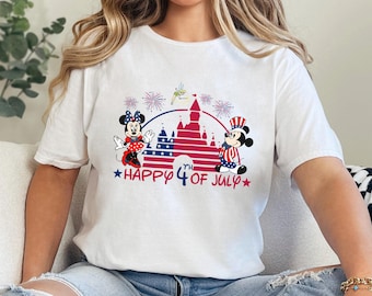 Mickey Minnie Disney Castle 4th Of July Shirt, Disney 4th of July Tee, Magic Kingdom Patriotic Shirt, Disney Shirt 242979