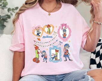 Coquette Mirror Zootopia Shirt, Judy Hopps Nick Wilde Shirt,Welcome To Zootopia Disney Shirt, Locket Zootopia Tee 244525