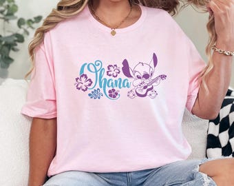 Disney Lilo and Stitch Ohana Summer Time Shirt, Cute Stitch Portrait Tee, Disney Shirt, Disney Summer Shirt, Stitch Summer Tee 243901