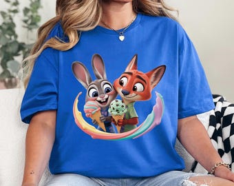 Camiseta de Zootopia de Disney, camiseta de Nick Wilde y Judy Hopps, camiseta de helado de Zootopia de Disney, camiseta de bienvenida a Zootopia de Disney 243859
