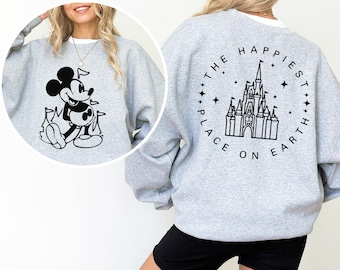The Happiest Place One Earth Sweatshirt, Magical Castle Hoodie, Mickey Castle Hoodie, Disney Vacation Hoodie, Magic Kingdom Crewneck 243806