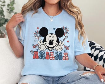 Vintage Mickey America Shirt, Disney 4th Of July Shirt, Independence Day Tee, Disneyland Patriotic Shirt, Mickey USA Tee 242958