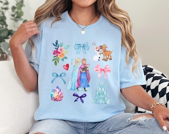 Elsa Anna Shirt, Frozen Shirt, Princess Elsa Coquette Bow Shirt, Disney Girls Trip, Frozen Coquette Shirt, Olaf Frozen Shirt 243902
