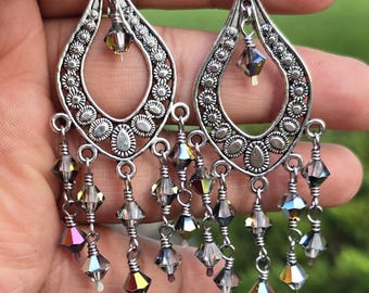 Kristall Marea Preciosa Kristall boho ljuskrona örhängen