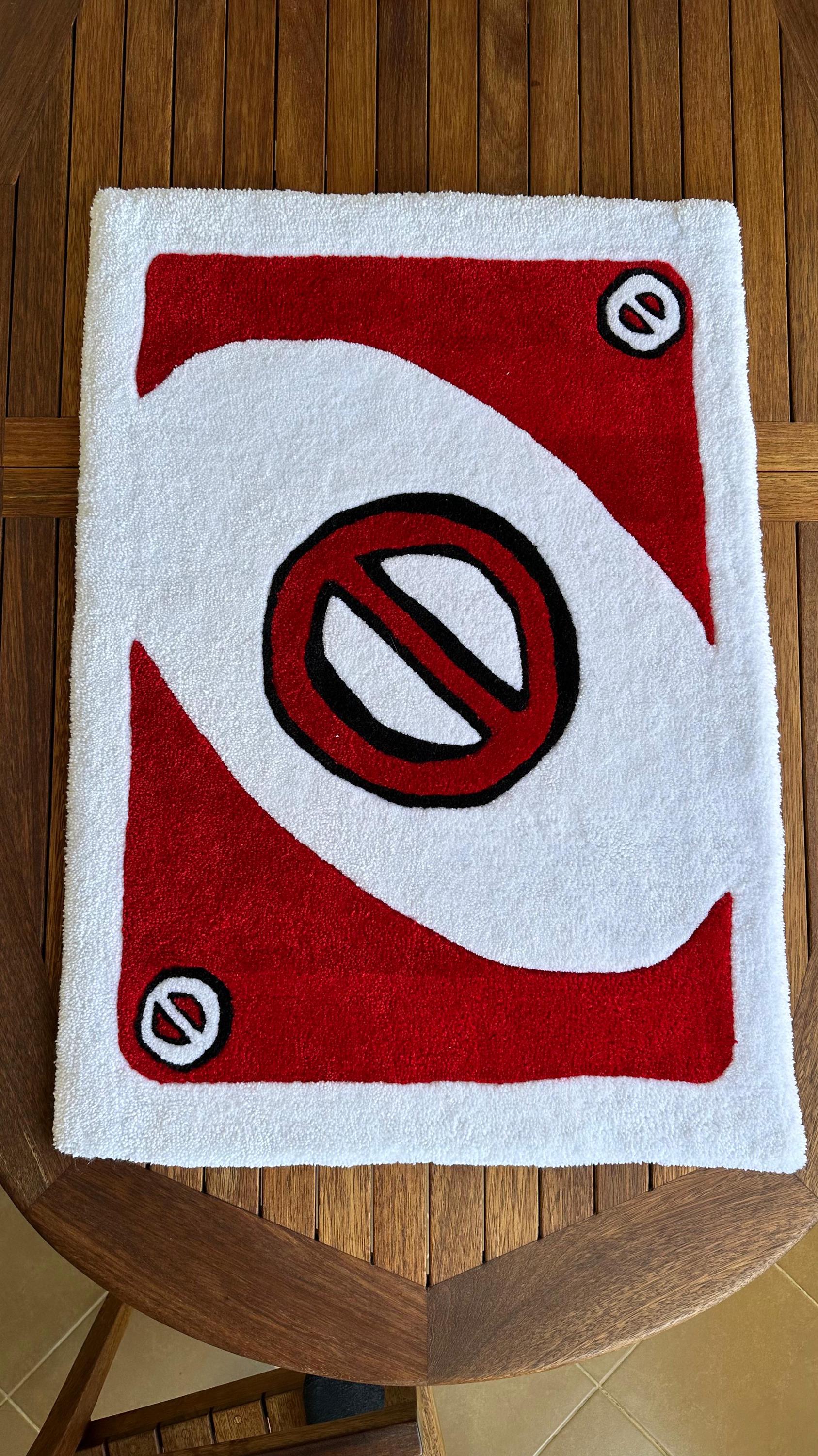 Uno Skin Rug Uno Reverse Card Tufted Rug Playful Game-inspired Decor Handmade - Etsy