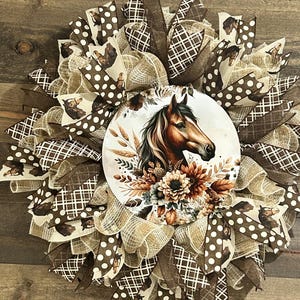 Handmade Horse Wreath: Equestrian Front Door Decor