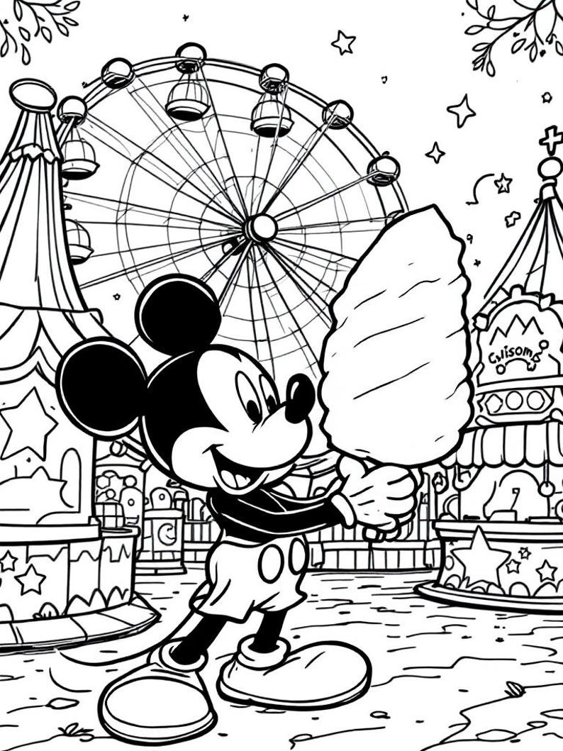 40 - Mickey and Company Inspired Coloring Pages - Etsy