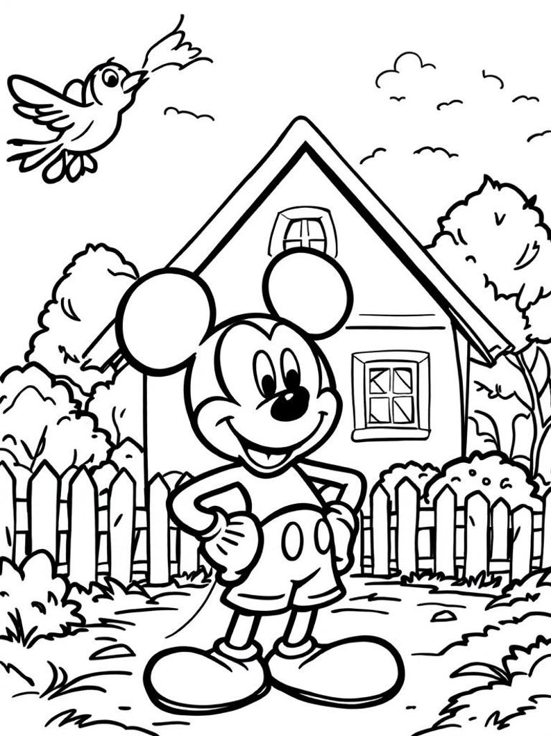 40 - Mickey and Company Inspired Coloring Pages - Etsy