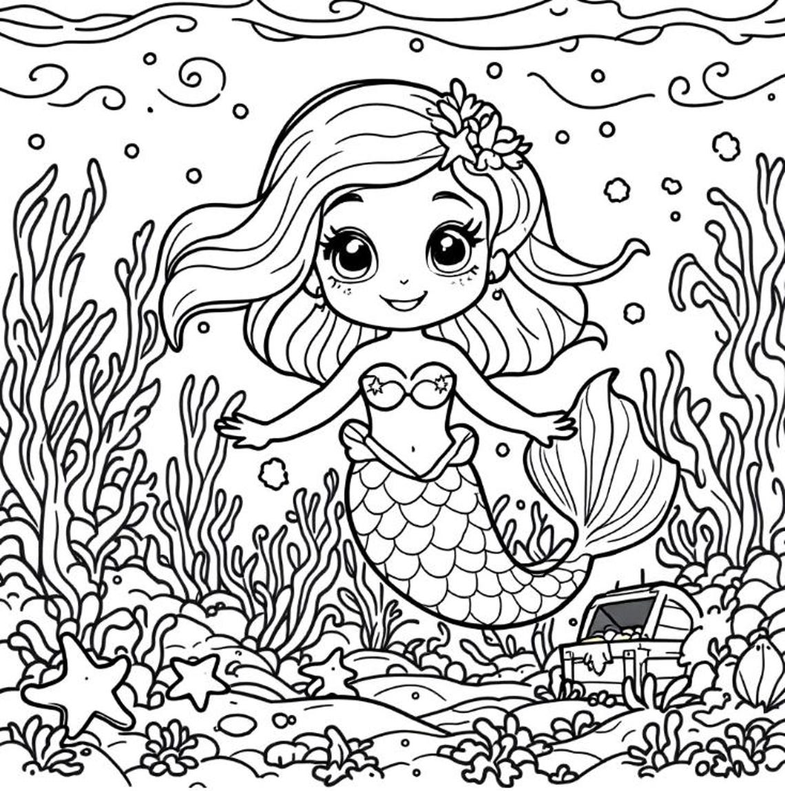 100 - Child Mermaid Coloring Pages With Bonus Princess Ariel ...