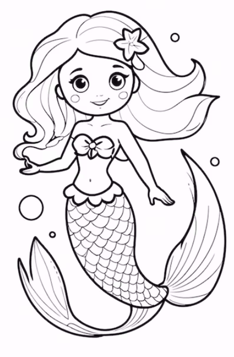 100 - Child Mermaid Coloring Pages With Bonus Princess Ariel ...