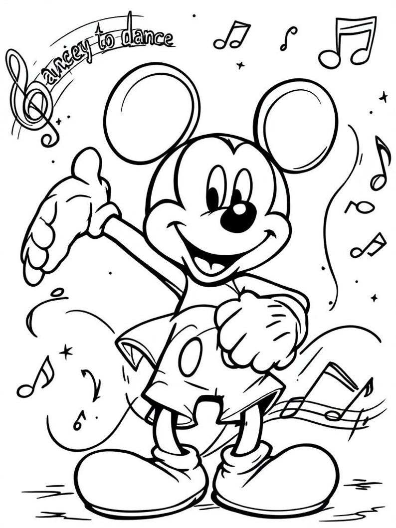 40 - Mickey and Company Inspired Coloring Pages - Etsy