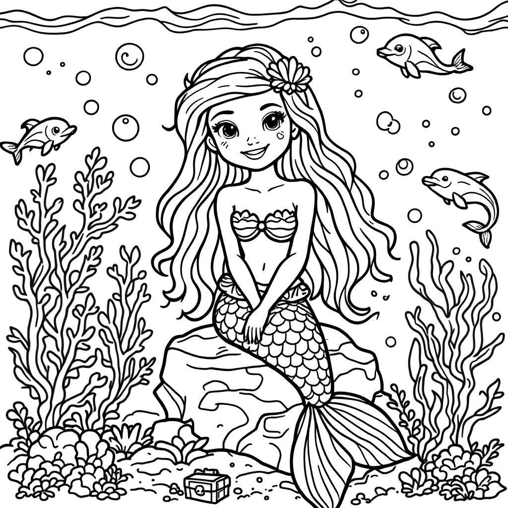 100 - Child Mermaid Coloring Pages With Bonus Princess Ariel ...