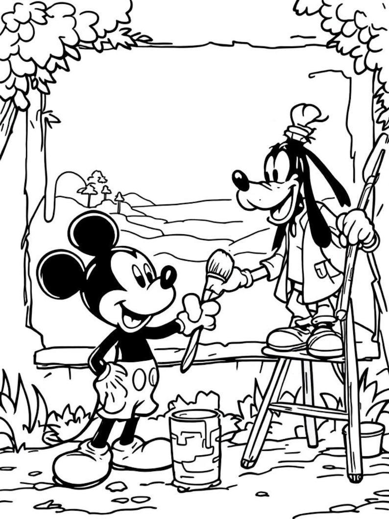 40 - Mickey and Company Inspired Coloring Pages - Etsy