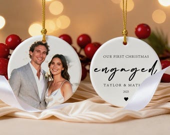 Décoration de Noël 2025 pour couple, personnalisée avec vos noms et votre photo, nouveau souvenir de couple, décoration de fiançailles, cadeaux pour couple