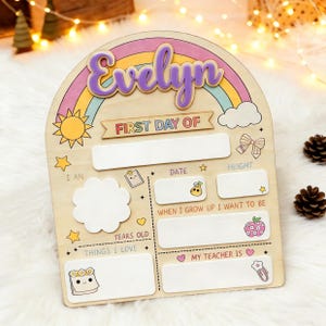 Personalized Dry Erase 1st Day of School Sign, First Day Of School Sign, Preschool Back To School Dry Erase Sign, 1st Day of School Board