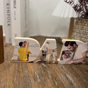 Best Dad Ever Personalized Wooden Photo Sign, Custom Name and Photo Gift, Father&#39;s Day Gift for Dad, Bedroom Decorations, Memorial Photo