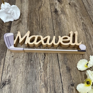 Personalized Wooden Name Plate, Perfect Golf Theme Home Decor, Personalized Father&#39;s Day Gift, Best Collectible for Golf Lovers, Dad Sign
